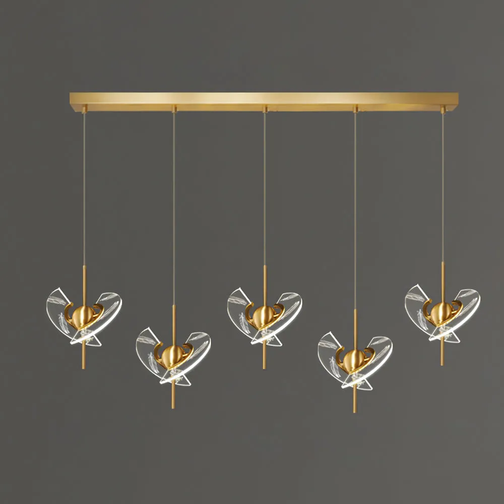 Brass Feather Pendant Lamp