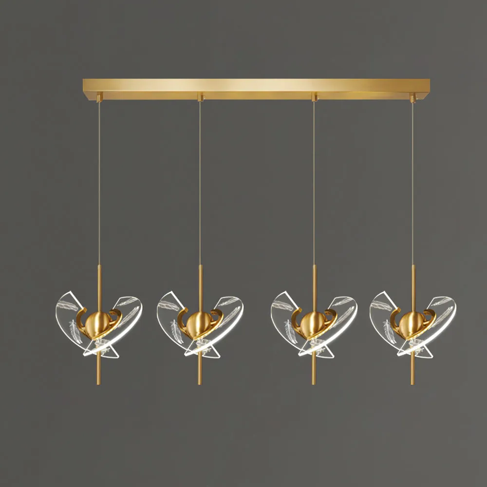 Brass Feather Pendant Lamp