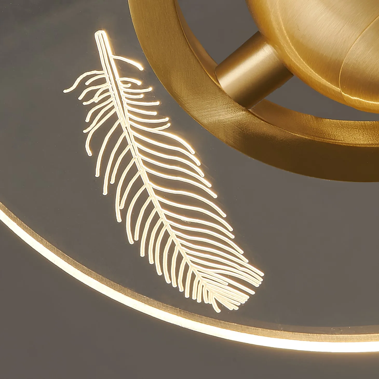 Brass Feather Pendant Lamp