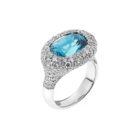 Brilliant Blue Cocktail Ring