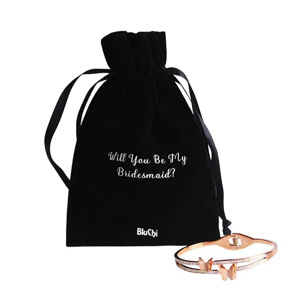Butterfly Bracelet and Velvet Bag Proposal Gifts for Bridal Party