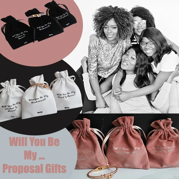 Butterfly Bracelet and Velvet Bag Proposal Gifts for Bridal Party