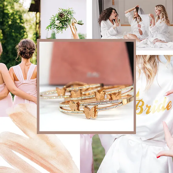 Butterfly Bracelet and Velvet Bag Proposal Gifts for Bridal Party