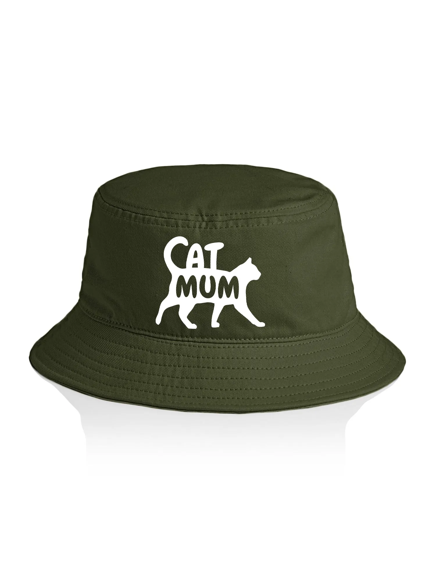 Cat Mum Silhouette Bucket Hat