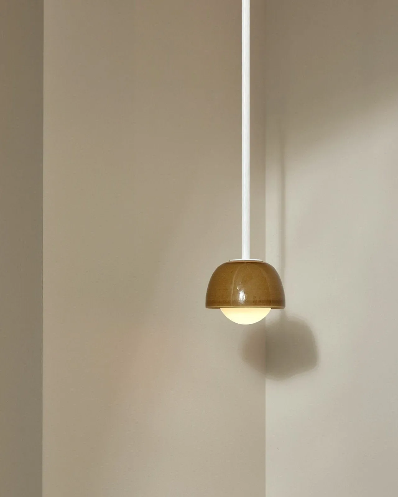 Ceramic Bowl Suspended Rod Pendant | Terra
