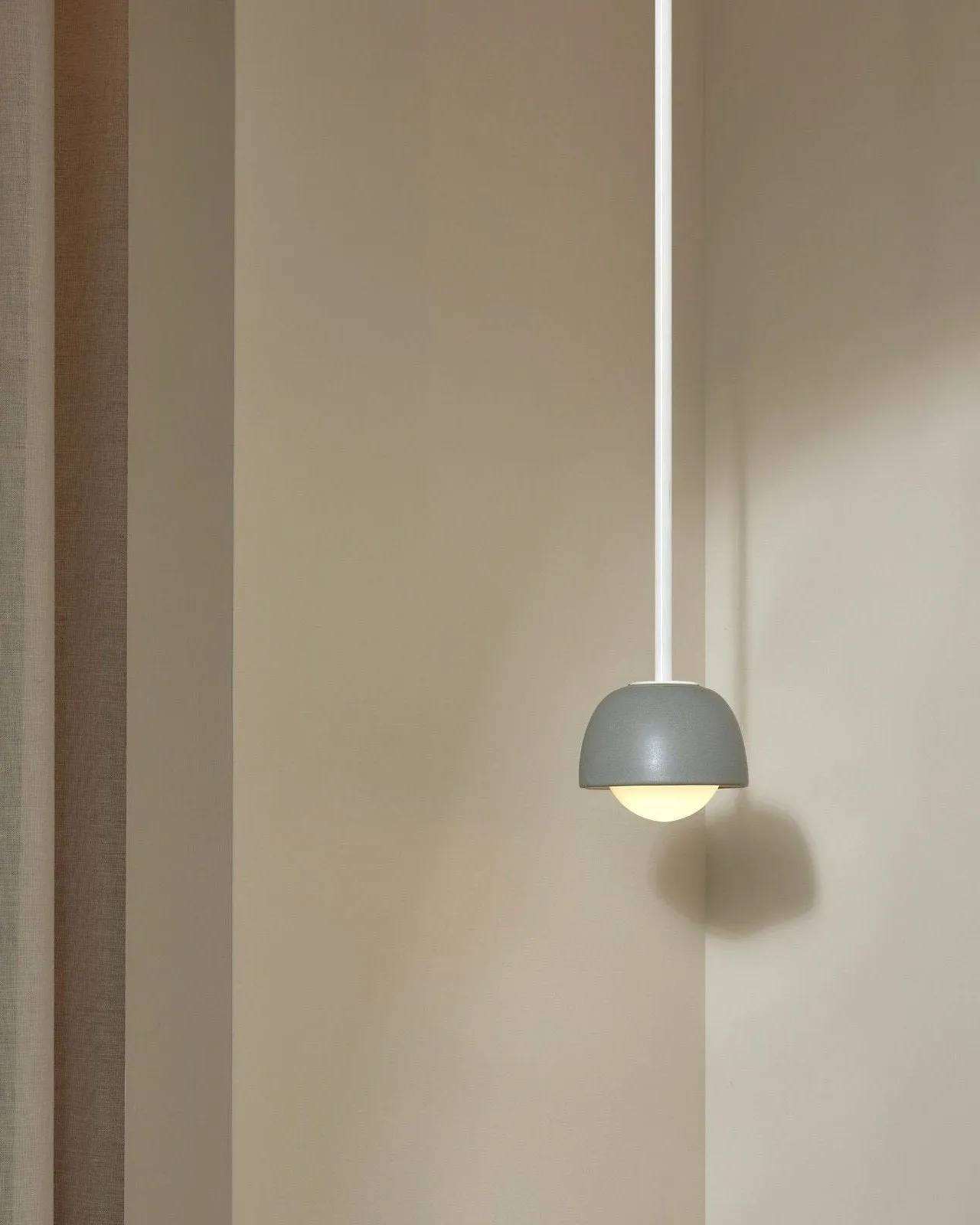 Ceramic Bowl Suspended Rod Pendant | Terra