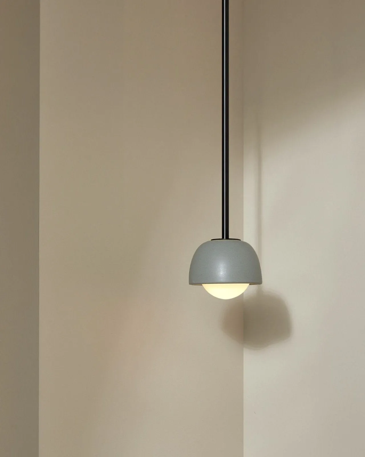 Ceramic Bowl Suspended Rod Pendant | Terra
