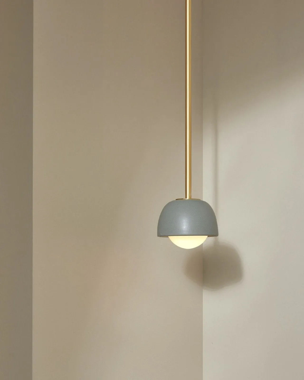 Ceramic Bowl Suspended Rod Pendant | Terra