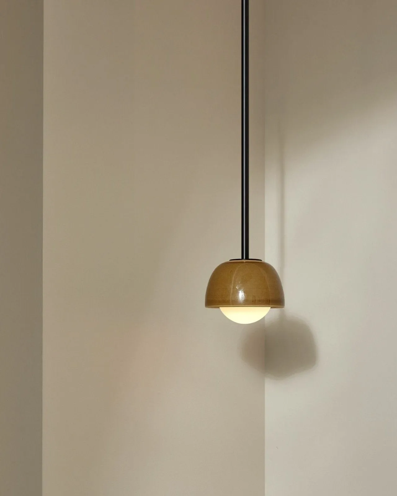 Ceramic Bowl Suspended Rod Pendant | Terra