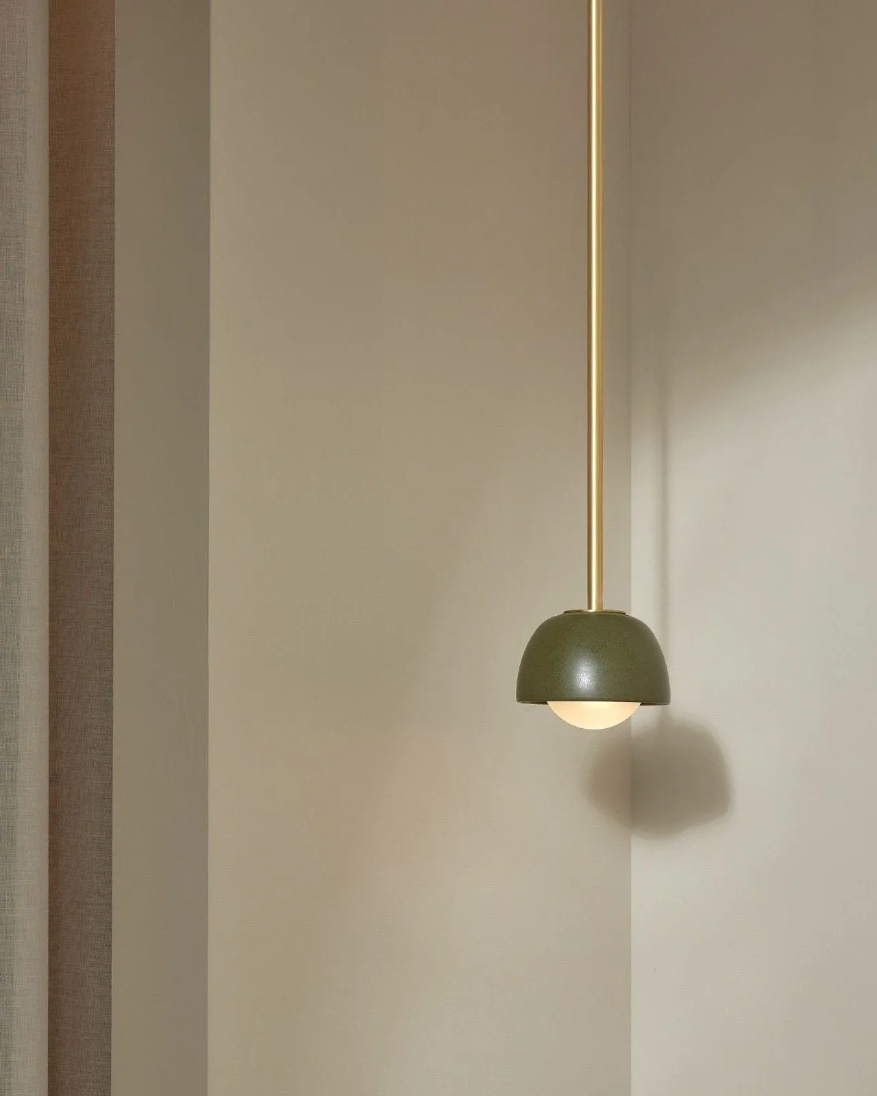 Ceramic Bowl Suspended Rod Pendant | Terra