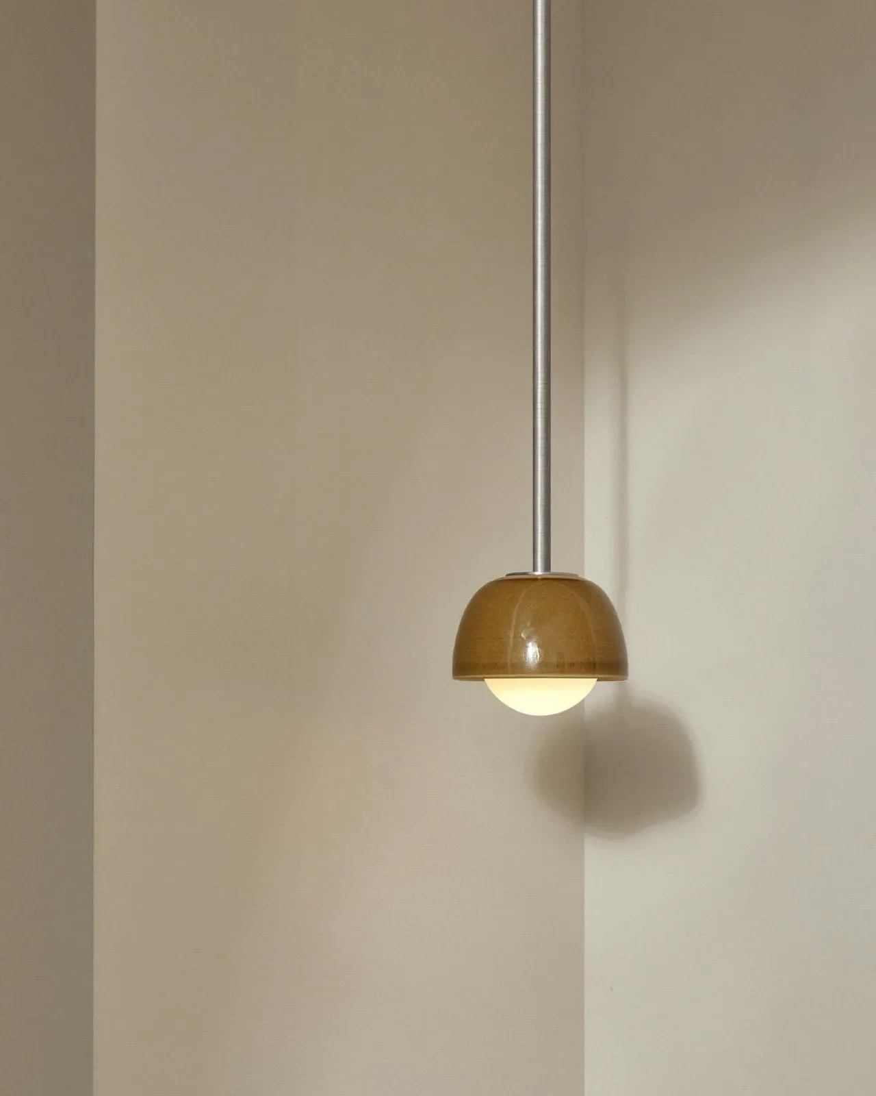 Ceramic Bowl Suspended Rod Pendant | Terra