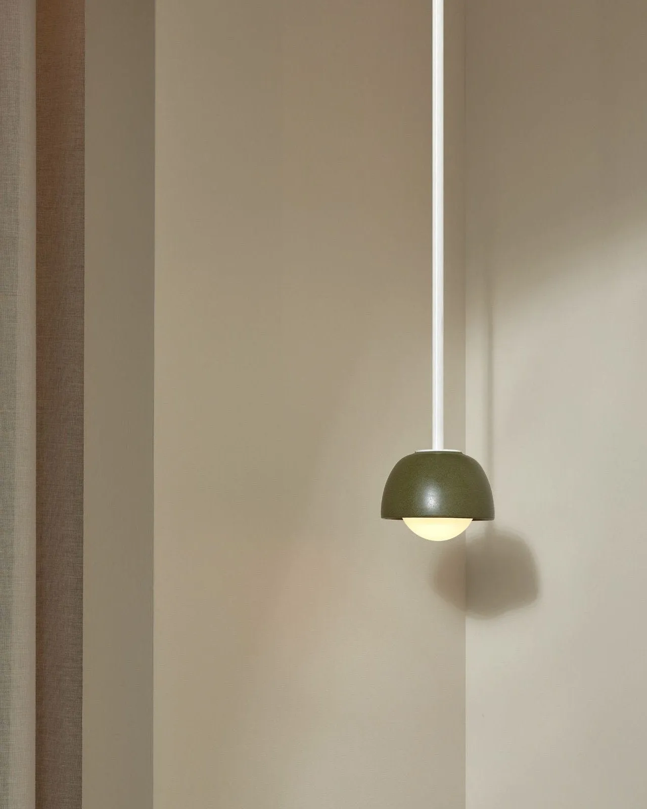 Ceramic Bowl Suspended Rod Pendant | Terra