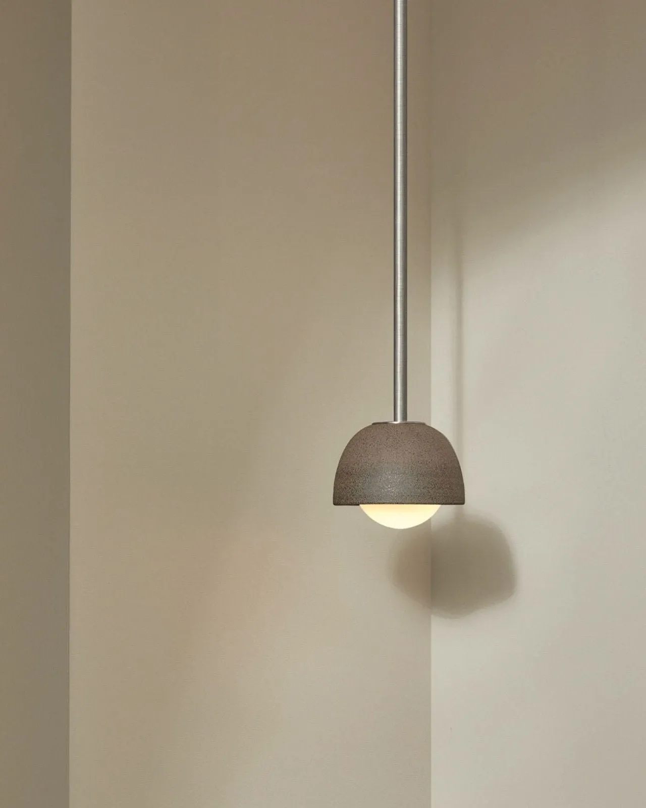 Ceramic Bowl Suspended Rod Pendant | Terra