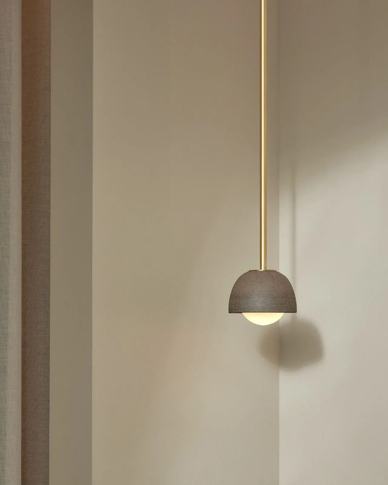 Ceramic Bowl Suspended Rod Pendant | Terra