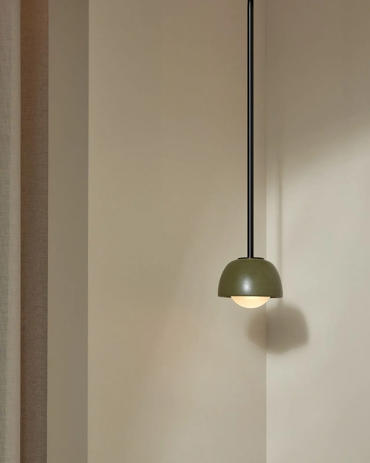 Ceramic Bowl Suspended Rod Pendant | Terra
