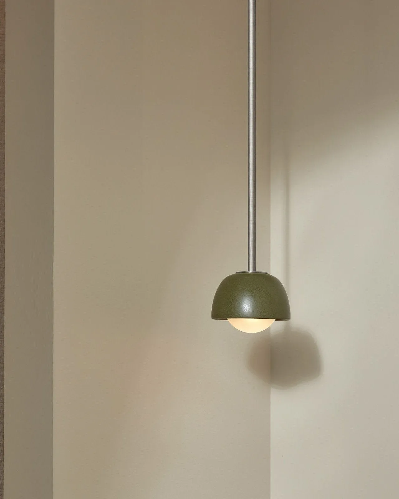 Ceramic Bowl Suspended Rod Pendant | Terra