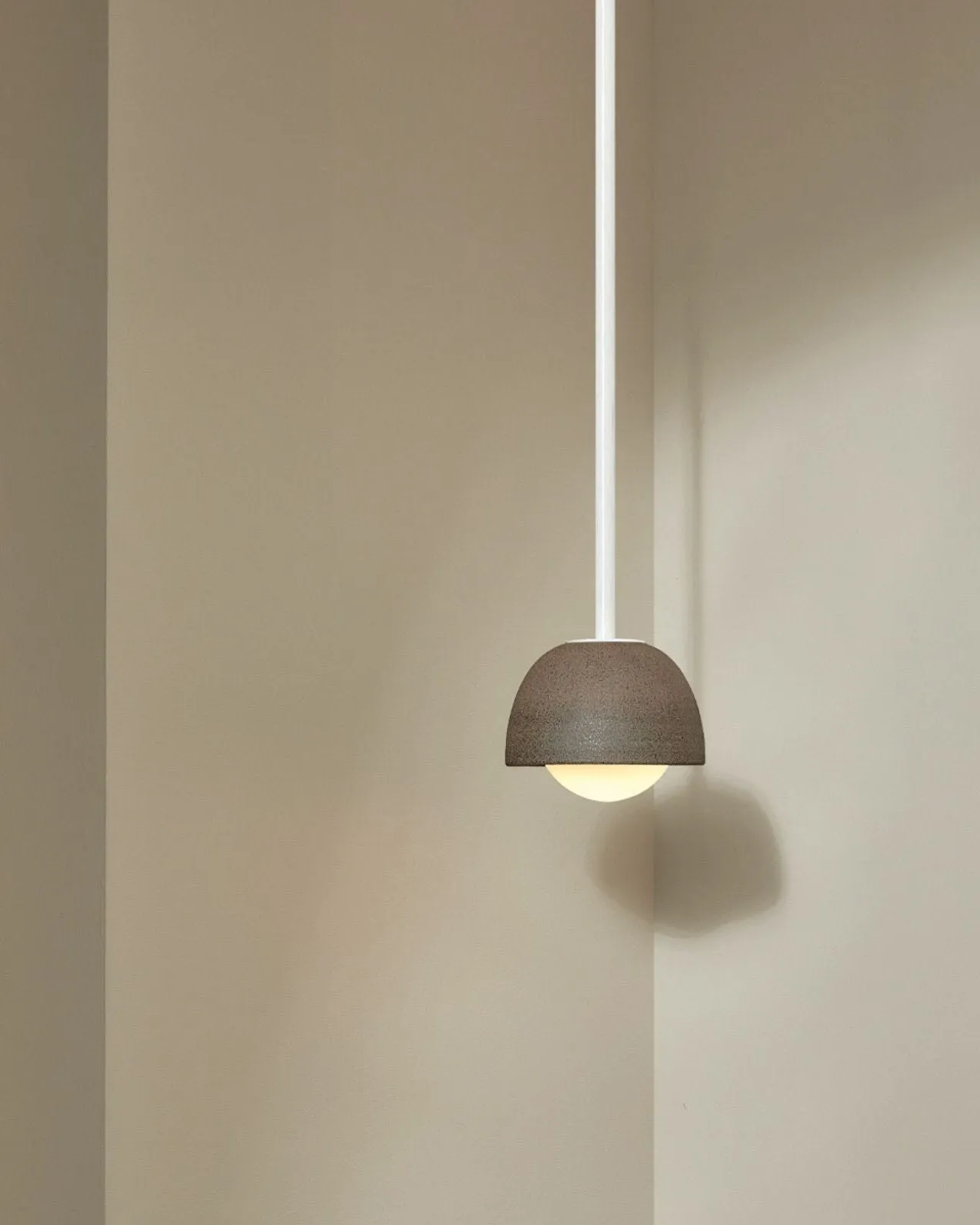 Ceramic Bowl Suspended Rod Pendant | Terra