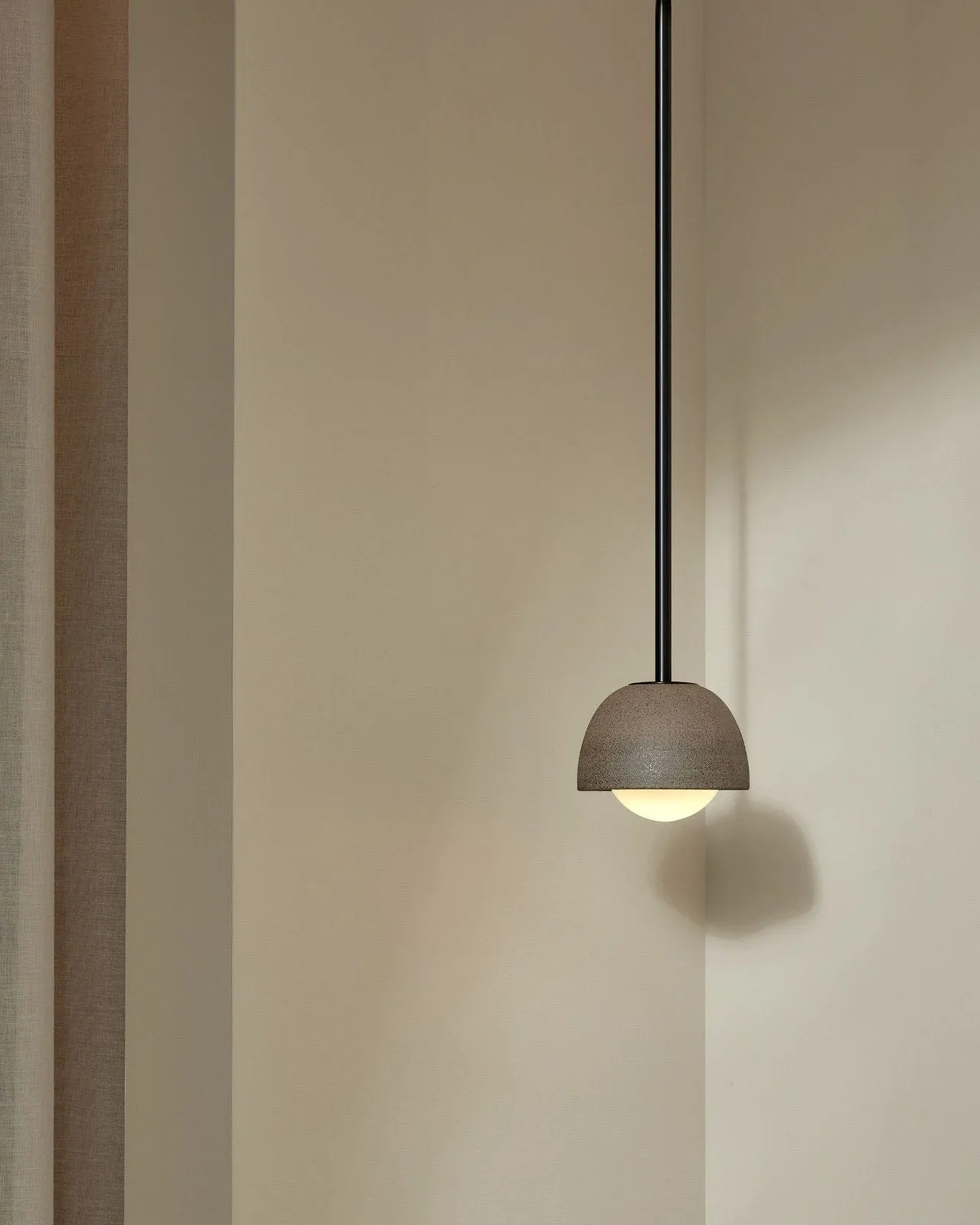 Ceramic Bowl Suspended Rod Pendant | Terra