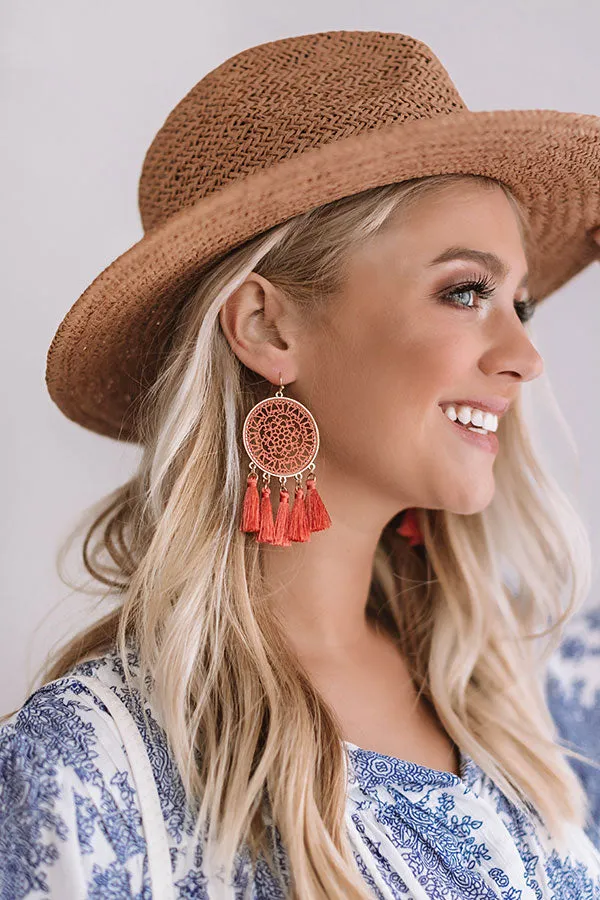 Chasing Wildflowers Earrings In Coral