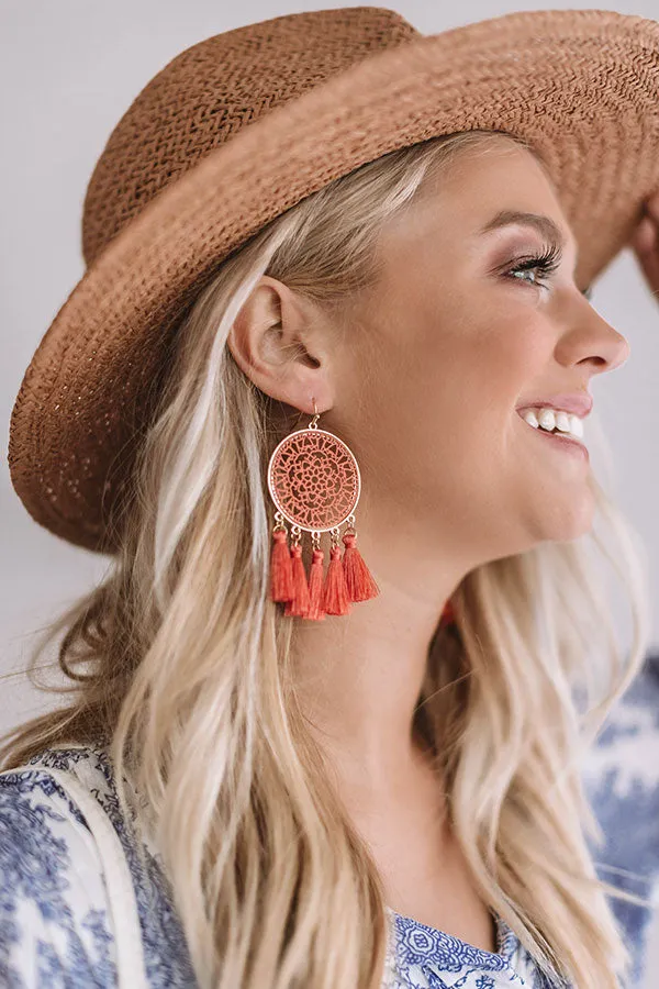 Chasing Wildflowers Earrings In Coral