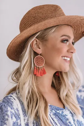 Chasing Wildflowers Earrings In Coral
