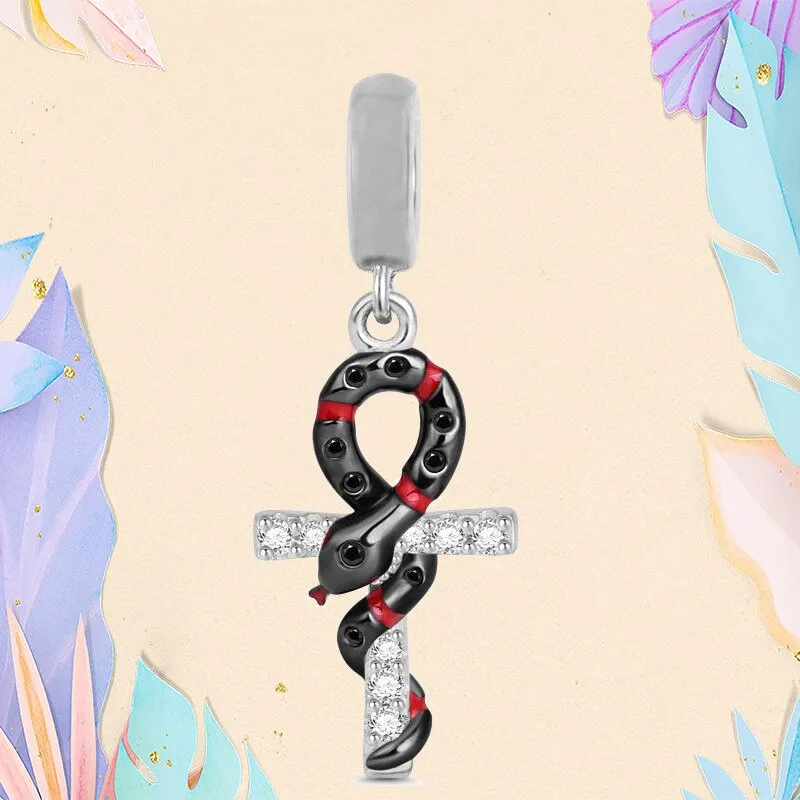 Christmas Flytonn BAMELA Christmas Pumpkin Charms For Pendant Original Bracelet Skull Snake Witch Cross Dragon Devil Bead DIY Jewelry Charm Gift