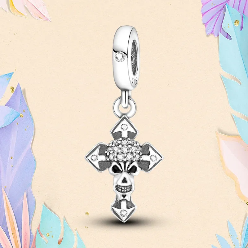 Christmas Flytonn BAMELA Christmas Pumpkin Charms For Pendant Original Bracelet Skull Snake Witch Cross Dragon Devil Bead DIY Jewelry Charm Gift