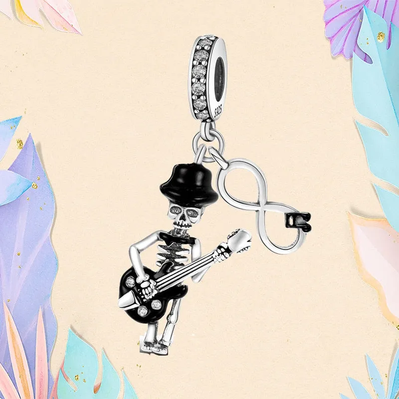 Christmas Flytonn BAMELA Christmas Pumpkin Charms For Pendant Original Bracelet Skull Snake Witch Cross Dragon Devil Bead DIY Jewelry Charm Gift