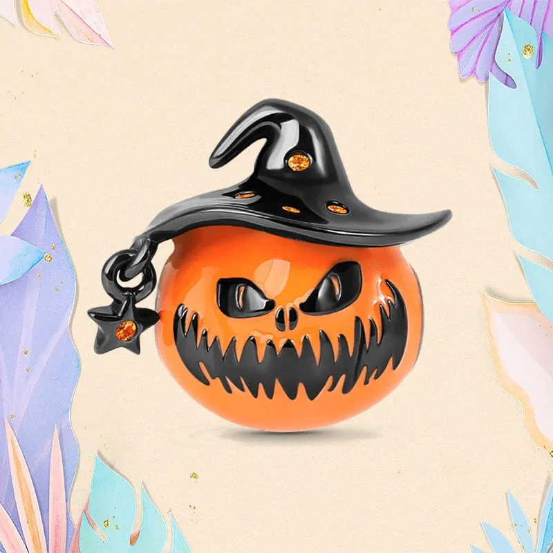 Christmas Flytonn BAMELA Christmas Pumpkin Charms For Pendant Original Bracelet Skull Snake Witch Cross Dragon Devil Bead DIY Jewelry Charm Gift
