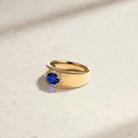 Classic Sapphire and Diamond Cigar Band