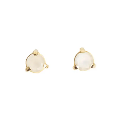 Comino Gold Moonstone Stud Earrings
