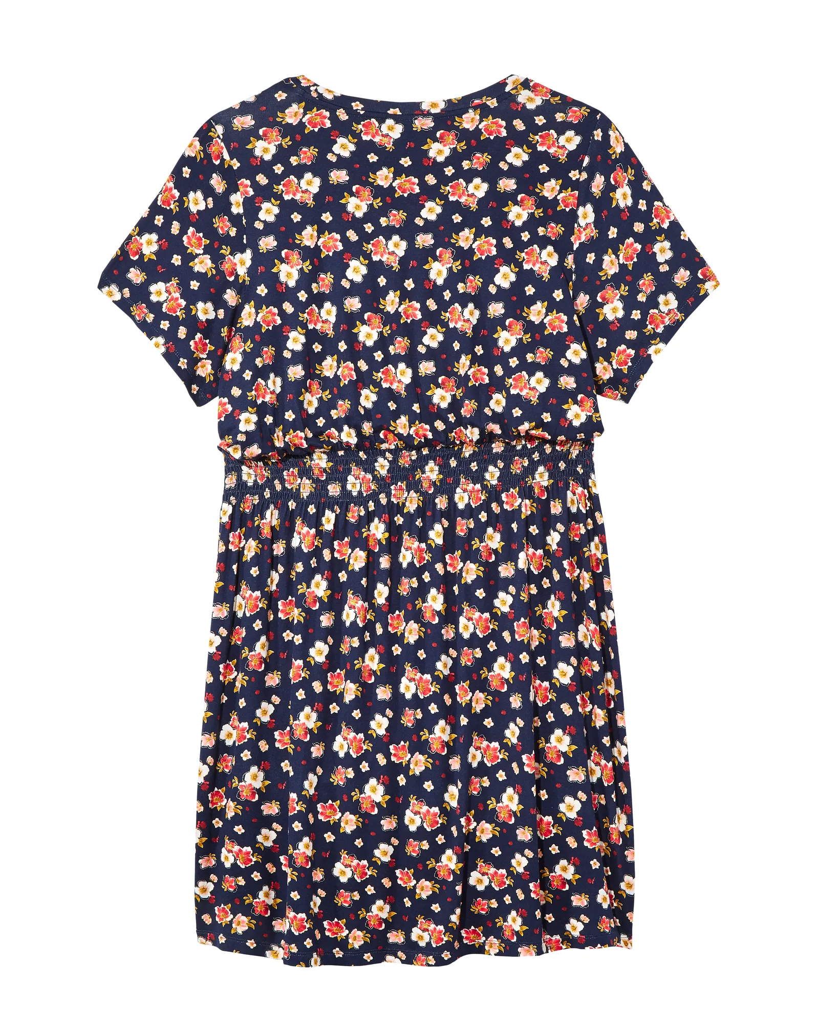 Cortena Smocked Waist Knit Dress | Navy / Red