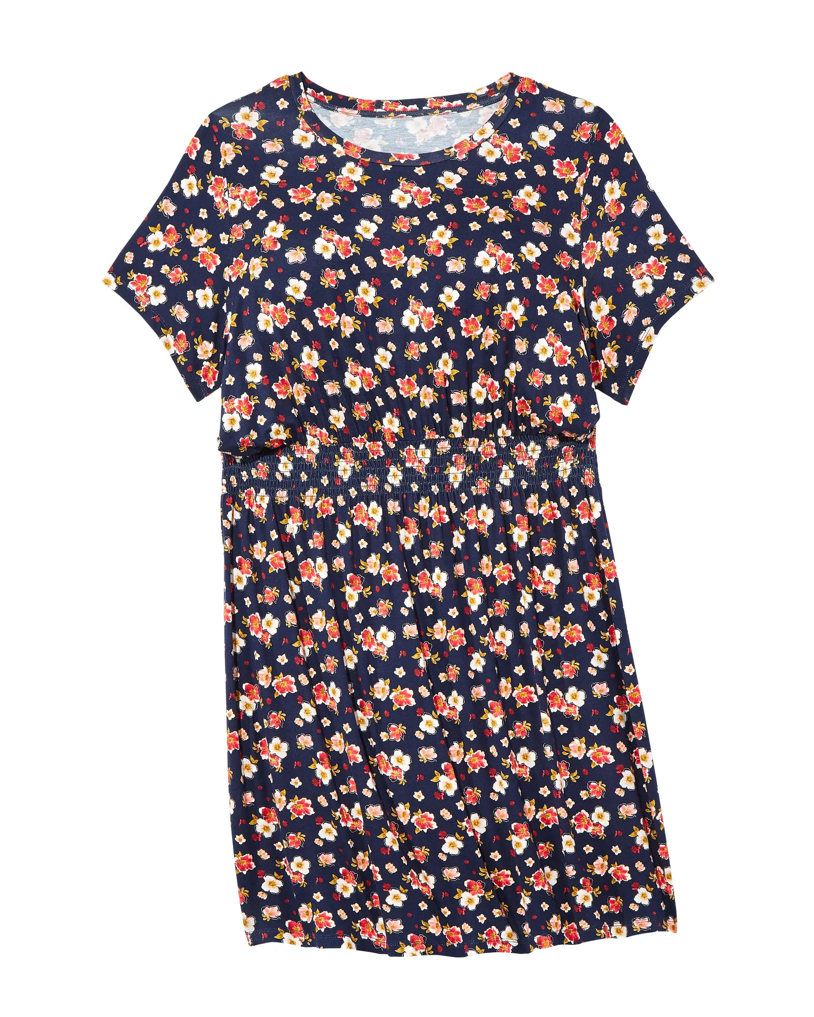Cortena Smocked Waist Knit Dress | Navy / Red