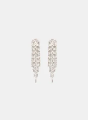 Crystal Half-Moon Cascade Earrings
