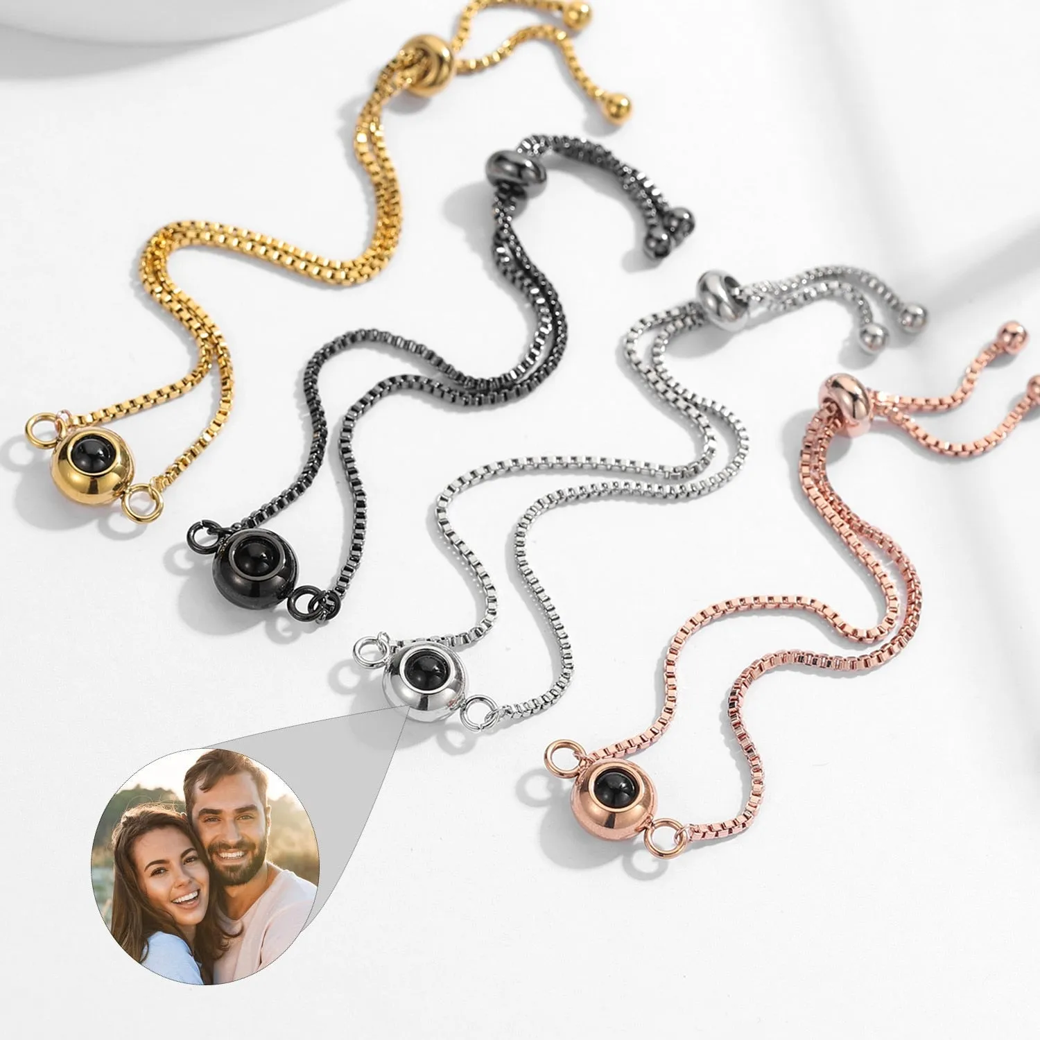 Custom Circle Photo Projection Bracelet