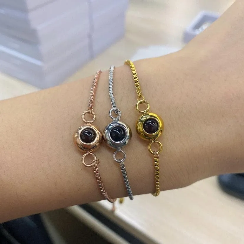 Custom Circle Photo Projection Bracelet