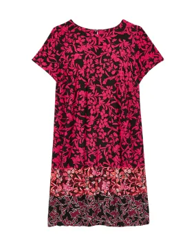 Cyprus Short Sleeve Sheath Dress | Black / Pink