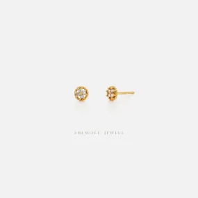 Dainty Beaded Flower Earrings, Gold, Silver SHEMISLI - SS230