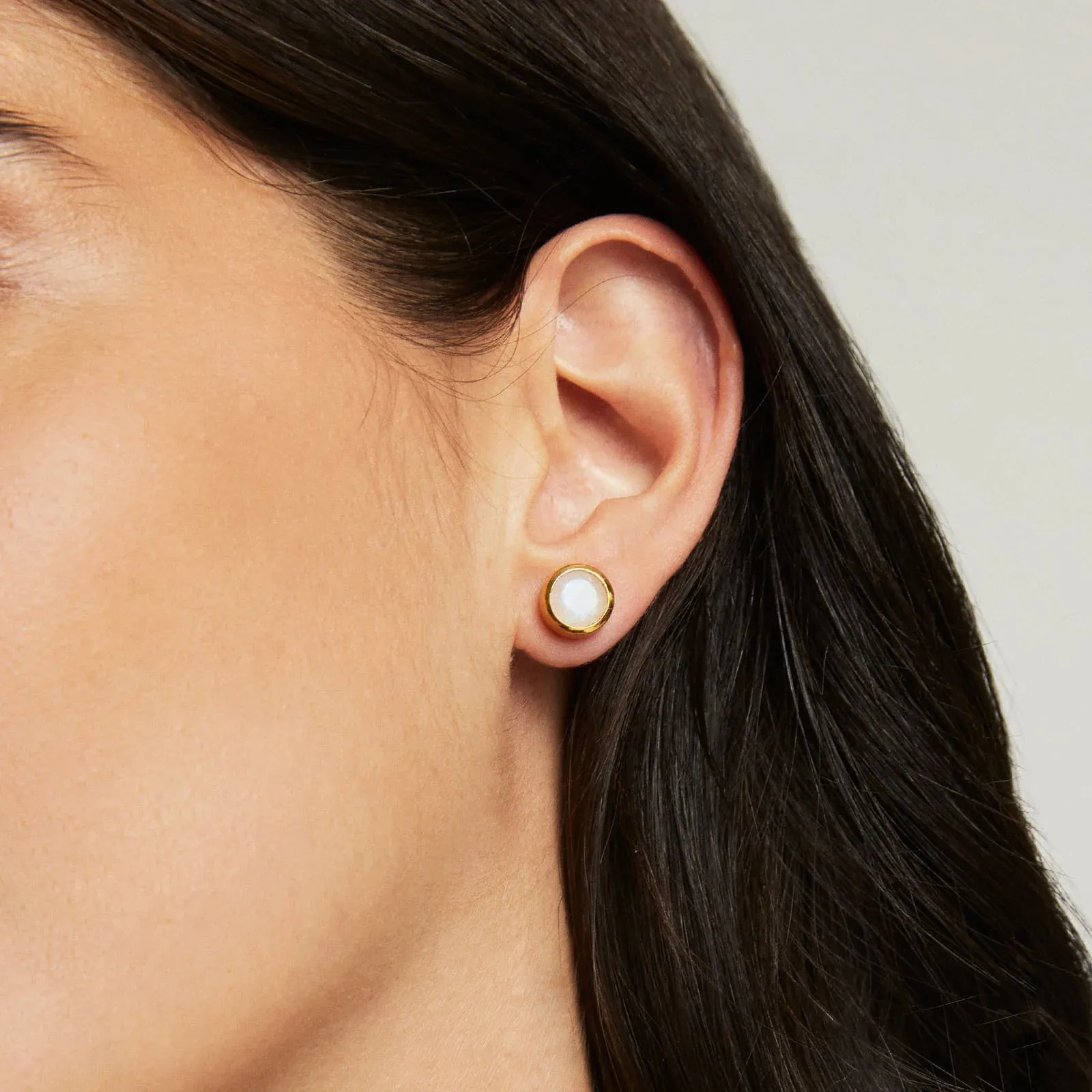 Dean Davidson Signature Midi Studs in Moonstone/Gold