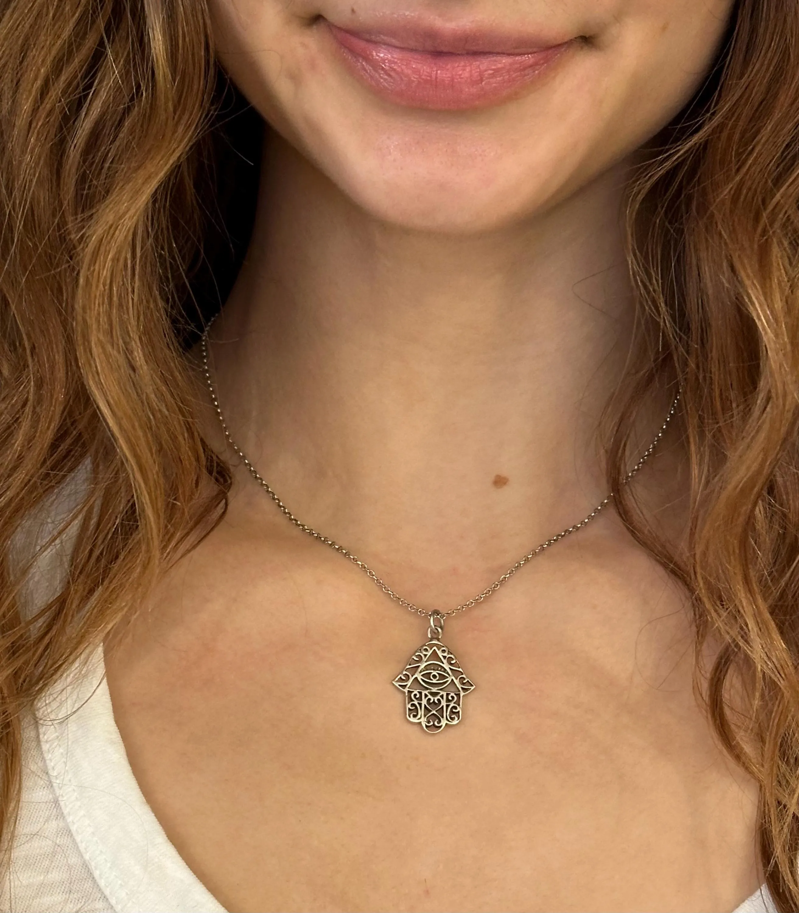 Decorative Hamsa Eye Necklace