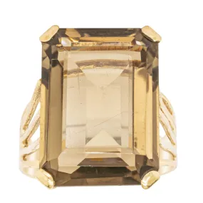 Deja Vu 9ct Yellow Gold Smoky Quartz Ring
