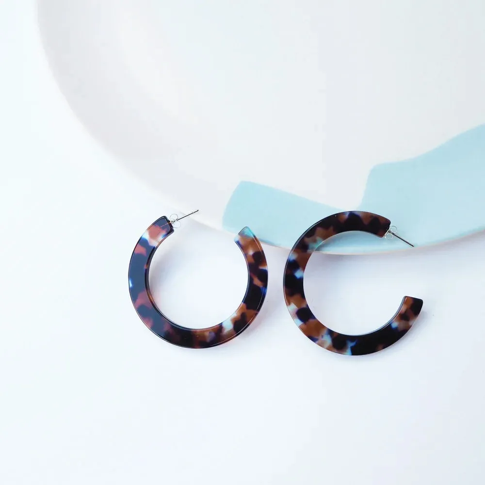 Earrings - Coral Hoops Statement