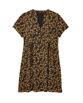 Edina Short Sleeve Dress | Black / Yellow