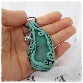 Elvish Druzy Agate Pendant Necklace