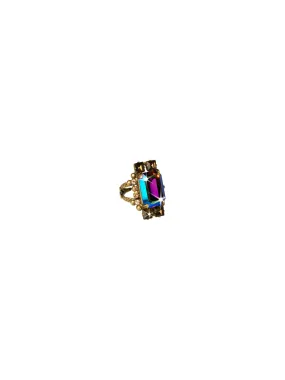 Emerald Cut Crystal Cocktail Cocktail Ring - RCQ9AGSUN