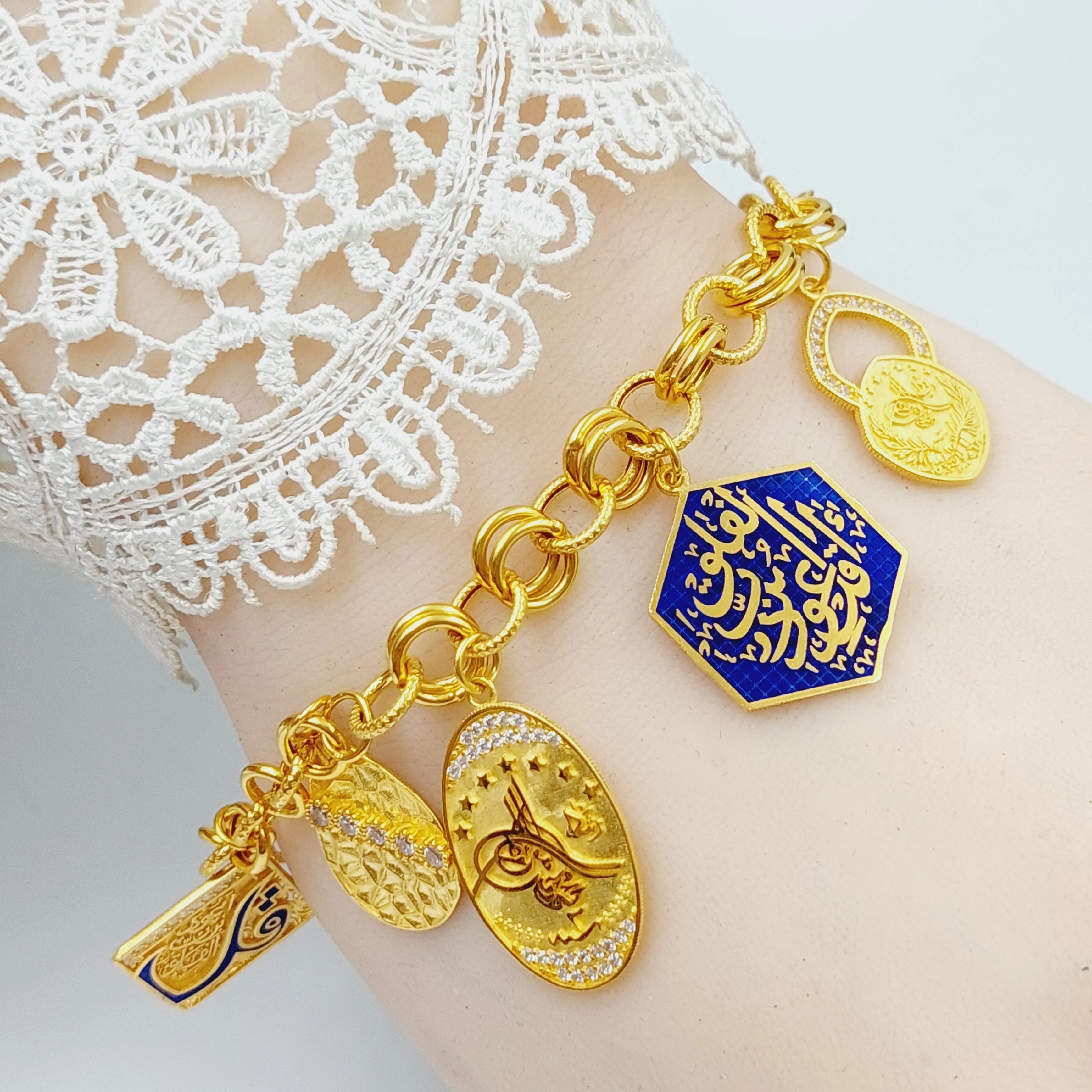 Enameled & Zircon Studded Dandash Bracelet