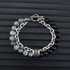 European And American Stainless Steel Tiger's Eye Men's Bracelet
