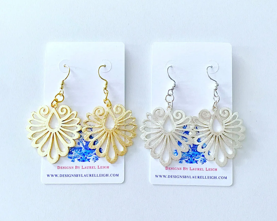 Filigree Earrings - Gold or Silver