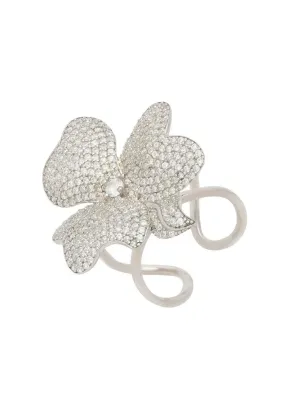 Flower Cocktail Ring Sterling Silver