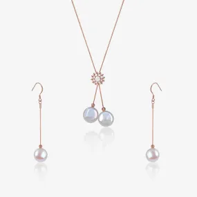Gilded Bloom Pendant Chain Set